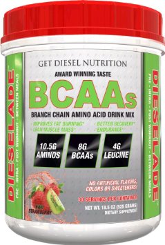 Dieselade All Natural Best Bcaa Available (Kiwi Strawberry) - 8g Vegan BCAAs per serving,18.5 oz