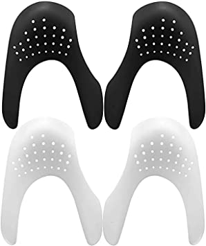 Anti Wrinkle Shoes Crease Shield, 2 Pairs Shoe Creaser Protector Guard Toe Box Decreaser Women's 5-8 White & Black