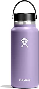 Hydro Flask Wide Mouth vacuum insulated stainless steel water bottle with leakproof closeable lid for cold water drinks, sports, travel, car and school