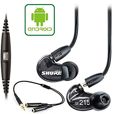 Shure SE215-bk & Music Phone Adapter Cable for BlackBerry and Most Android Phones