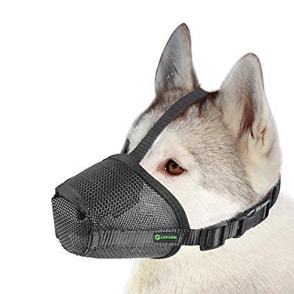 Lepark Nylon Mesh Dog Muzzle with Overhead Strap for Small,Medium and Large Dogs,Anti Biting, Barking and Chewing,Ajustable and Breathable