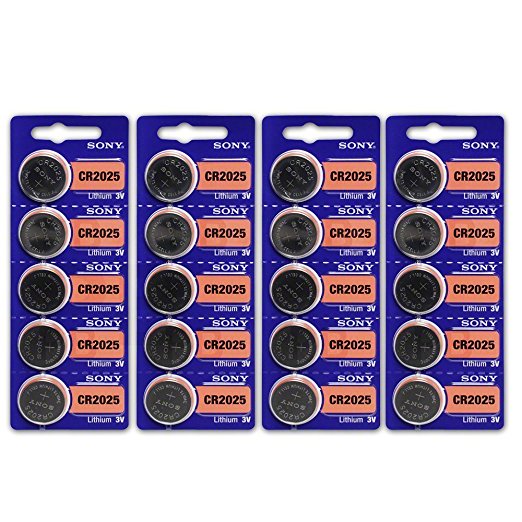 Pack of 100 Sony CR2025 3 Volt Lithium Coin Cell On Tear Strip - Bulk Pack