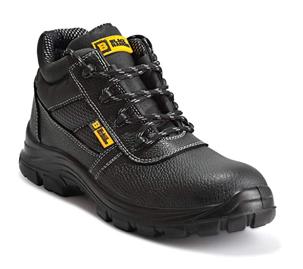 Black Hammer Mens Leather Safety Waterproof Boots S3 Steel Toe Cap Work Shoes Ankle Leather 1007
