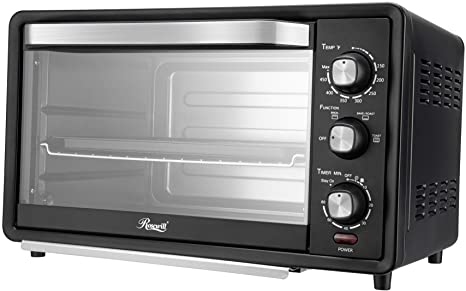 Rosewill RHTO-19001 6-Slice Convection Toaster Oven with Timer & Temperature Settings, 19-Liter Large Capacity Fits 12-Inch Pizza, Stainless Steel Countertop Toaster Oven, Baking Pan, Broil Rack