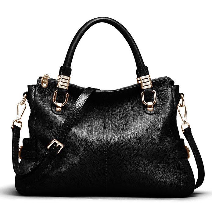 AINIMOER Womens Vintage Genuine Leather Tote Shoulder Bag Top-handle Crossbody Handbags Ladies' Purse