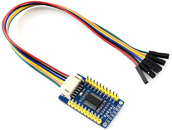 Waveshare MCP23017 IO Expansion Board I2C Interface Expands 16 I/O Pins Stack to 8 pcs Used at The Same Time Allow Multi I2C Modules to be Stacked