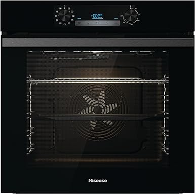 Hisense BI64211PB 77 Litre Built In Electric Single Oven With Pyrolytic Cleaning, Pizza Mode, Multiphase Cooking- Black 22x23x23 inches (LxWxH) - A  Rated, Extra Large