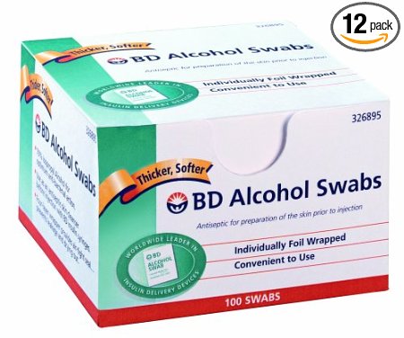 Bd Alcohol Swab 100 Units,  12-Count
