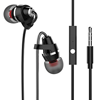 USTEK In Ear Headphones with Mic Wired HI-FI Stereo Sound Sports Earphones