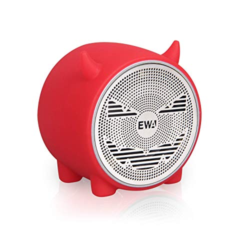 EWA A101 Mini Bluetooth Speaker, Wireless Portable Bluetooth Speaker, Small but Loud, Built in FM Radio, Support TF Card, Mini Cute Speaker for Christmas&New Year, a Gift for Kids of All Ages (Red)