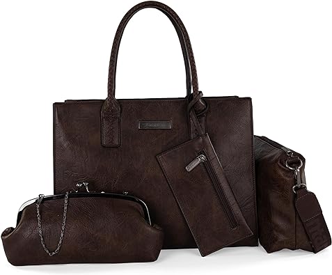 Montana West Handbags Sets 4pcs for Women Large Tote Bags Crossbody Purse Elegant Clutch & Coin Pouch
