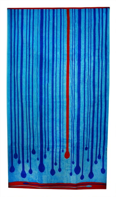 Northpoint Kerala Oversized Double Jacquard Plush Velour Beach Towel, 40 by 70-Inch, Blue Circles of Bliss