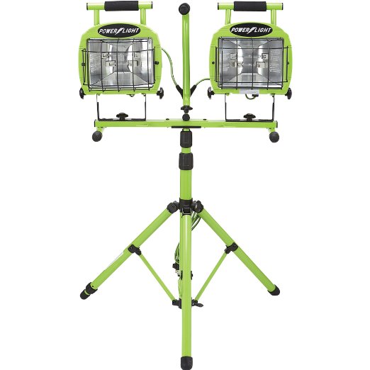 Designers Edge L-5502  Industrial 1400-Watt Twin-Head Adjustable Work Light with Telescoping Tripod Stand, Halogen