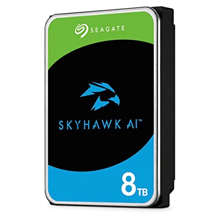 Seagate Skyhawk AI 8TB Video Internal Hard Drive HDD – 3.5 Inch SATA 6 Gb/s 256 MB Cache for DVR NVR Security Camera System with 3-Years Data Recovery Services (ST8000VE001)