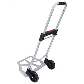 220lb Heavy Duty Folding Hand Truck & Dolly, Assisted Hand Truck Luggage Cart with 2 Wheels-Black