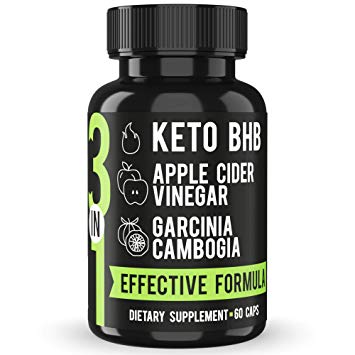 Potent Keto BHB Salts   Apple Cider Vinegar RAW ACV   Garcinia Cambogia Extract Diet 60 Vegan Pills Exogenous Ketones Pure Natural Detox Cleansing Dietary Supplements Capsules - Men Woman