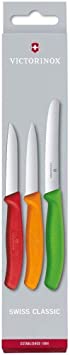 Victorinox 3-Piece Swiss Classic Paring knife-Set, Stainless Steel, Green/Orange/Red, 30 x 5 x 5 cm