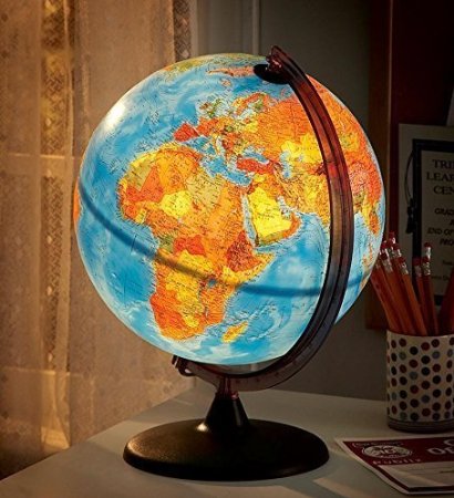 Orion Relief Globe - Illuminated with Non-Tip Base