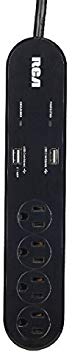 RCA PS42R 450 Joule 4 Outlet and 2 USB Outlet Surge Protector