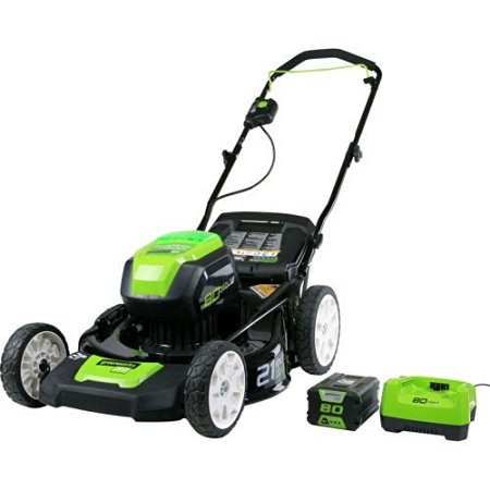 GreenWorks Pro GLM801602 80V 21-Inch Cordless Lawn Mower, 4AH Battery and a Charger Included