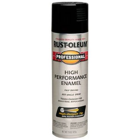 Rust-Oleum 7579838 Professional High Performance Enamel Spray Paint, Gloss Black, 15-Ounce