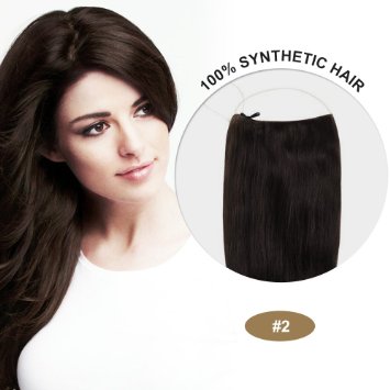 COCO Secret Extensions Dark Brown Hair Synthetic Hair Straight 16 Inches