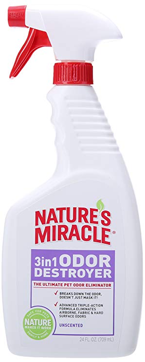 Nature's Miracle 3-in-1 Odor Destroyer, Unscented, 24-Ounce