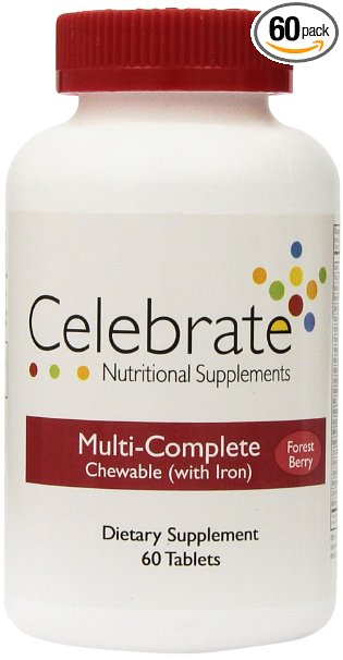 Celebrate Multi-Complete (w/iron) chewable Forest Berry 60 ct