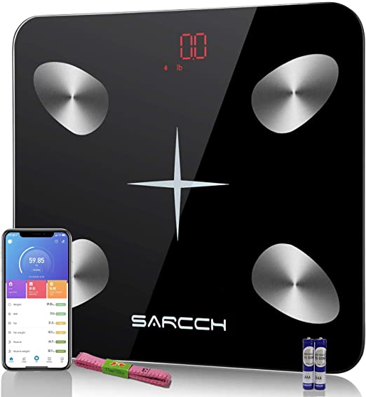 Digital Bathroom Scales, Smart Digital Weight Scales with 15 Essential Features, High Precision Smart Scale for Fitness, Weight Scales for BMI with Smartphone App