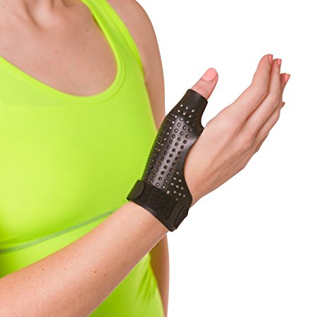 BraceAbility Hard Plastic Thumb Splint | Arthritis Treatment Brace to Immobilize & Stabilize CMC, Basal and MCP Joints for Trigger Thumb, Tendonitis Pain, Sprains (Medium - Right Hand)