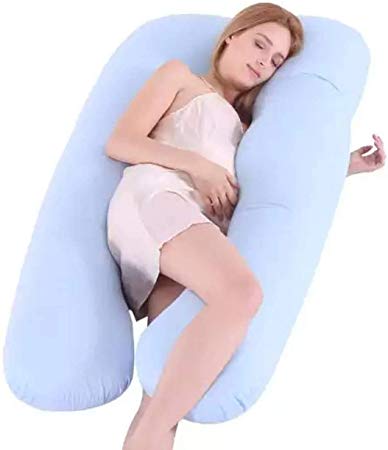 LodeStar Pregnancy Body Pillow Maternity Body Back Support Full Body Comfort U-Shape Cushion - 51 Inch, More Stuffed Pillow ( Blue )