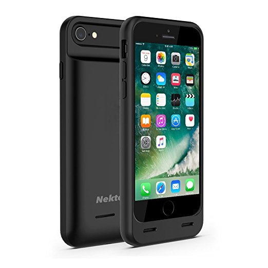 Nekteck iPhone 7 / 8 Battery Case, [Apple certified Connector] 3100mAh iPhone 8 battery Case External Protective Charger Charging Case Backup Pack Cover Juice Bank For iPhone 7 and 8 - Black