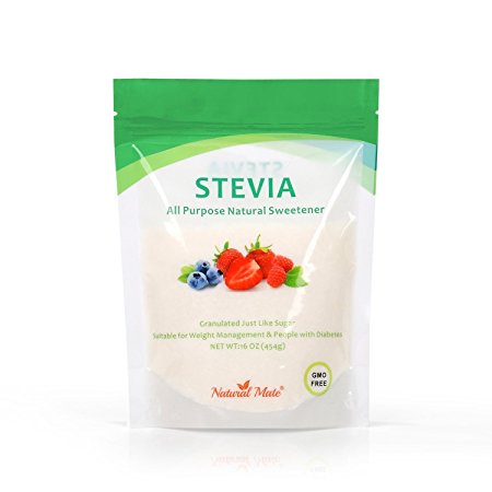 Natural Mate Stevia All Purpose Natural Sweetener, 1 Pound (Pack of 5)