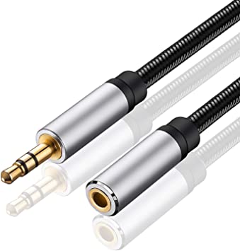 Audio Extension Cable 12Ft,Audio Auxiliary Stereo Extension Audio Cable 3.5mm Stereo Jack Male to Female, Stereo Jack Cord for Phones, Headphones, Speakers, Tablets, PCs and More(12Ft/4M)