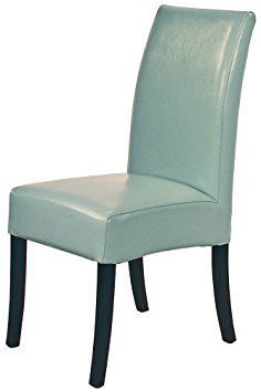 New Pacific Direct Valencia Leather Chair with Flat Top, Blue