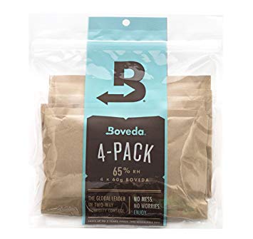 Boveda 65% RH 2-Way Humidity Control for Cubans, Oily Wrapper Cigars & Wooden Humidors, 4 Count 60-Gram Packets (Humidifier/Dehumidifier)-by Boveda Inc