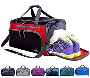 Venture Pal Packable Sports Gym Bag with Wet Pocket & Shoes Compartment Travel Duffel Bag for Men and Women