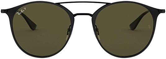 Ray-Ban RB3546 Round Metal Sunglasses, Brown On Gold/Blue Gradient Flash, 52 mm