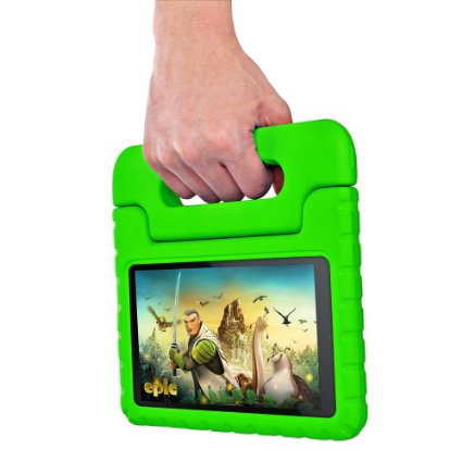 TNP New Fire 7 Kids Case Green - Light Weight Shock Proof Super Protective Convertible Handle Stand Cover for Amazon New Fire 7 Inch 5th Generation 2015 Release Tablet