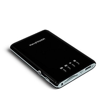 RAVPower 5-in-1 NAS FileHub with 3000mAh Internal Battery Charger (NAS, Power Bank, Wi-Fi Hotspot, Media Sharing, SD Card Reader) - Black