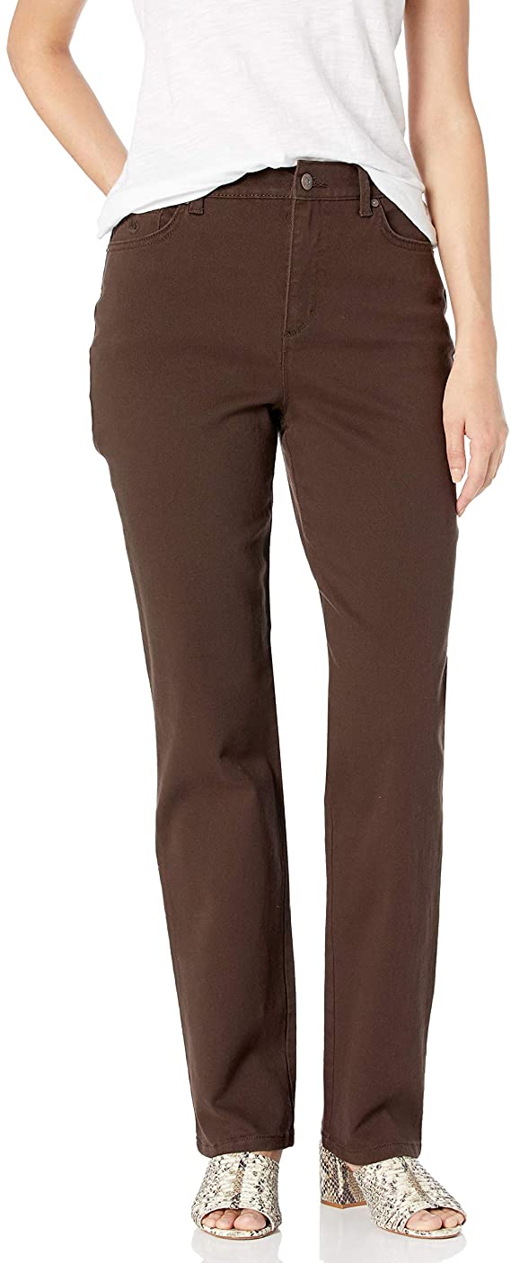 Gloria Vanderbilt Women's Plus Size Classic Amanda High Rise Tapered Jean, Coffee Roast, 16W