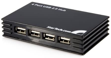 StarTech.com 4 Port USB 2.0 Hub with Power Adapter - Black - 3ft USB 2.0 A/B male-male cable (ST4202USBGB)