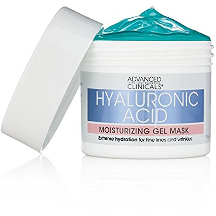 Advanced Clinicals Hyaluronic Acid Moisturizing Gel Mask with soothing chamomile. Extreme hydration for fine lines and wrinkles. Supersize 5.5oz