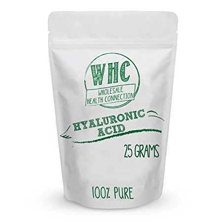 WHC Hyaluronic Acid Powder 25g (250 Servings) | Improved Joint Health | Healthy Young Skin | Make Your Own DIY Anti-Aging Serum, Cream, Lotion, or Gel