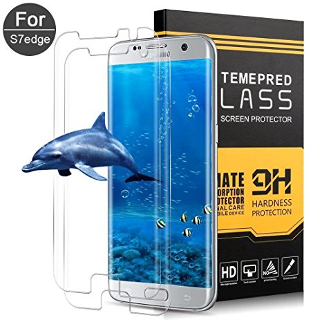 Samsung Galaxy S7 Edge Screen Protector, ONSON [1 Pack] Galaxy S7 Edge Premium Tempered Glass Screen Protector, 9H Hardness, Bubble Free, Anti-Fingerprint HD Screen Protector Film