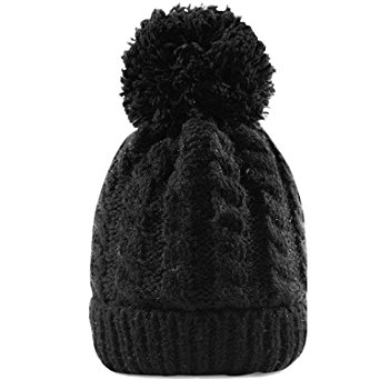 MTR Mr.T Women's Winter Beanie Warm Fleece Lining - Thick Slouchy Cable Knit Skull Hat Ski Cap