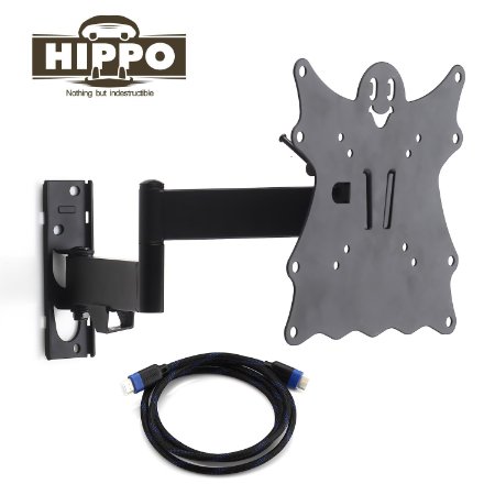 HIPPO™ F2101 TV Wall Mount Bracket for 15"-37" LED LCD Plasma Flat Screen TVs up to 55 lbs, VESA 200x200 mm with Full Motion Swivel Articulating Arm; 6.5ft HDMI Cable and Bubble Level Included