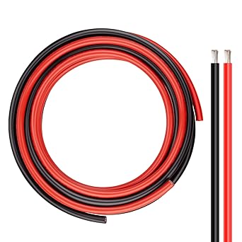 4 Gauge Wire - iGreely 10 FT Red & 10 FT Black 4 Gauge Tinned Copper Electrical Wire Cable for Car Audio Automotive Trailer Marine Harness Wiring 4AWG 10Ft