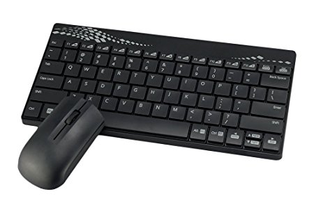 E-More® Portable Ultra-thin Waterproof 2.4G Wireless Keyboard With Ultra-thin Mouse Supporting Windows XP Win7 Win8 Mac Android, Perfectly with Microsoft Surface RT (black)