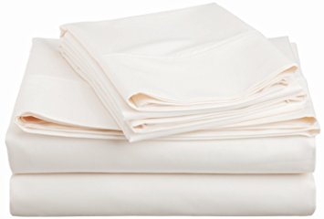 Organic Bamboo Bed Sheets by SHOO-FOO - 100% Bamboo - Deep Pocket - 300 TC - Ivory color (Queen Size)